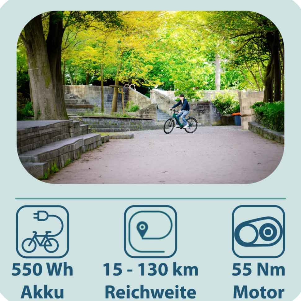 Tretwerk Onyx E Bike Trekkingrad ab 165 cm Elektrofahrrad 550 Wh Pedelec Trekking Rad Fahrrad mit 8 Gang und Beleuchtung StVZO