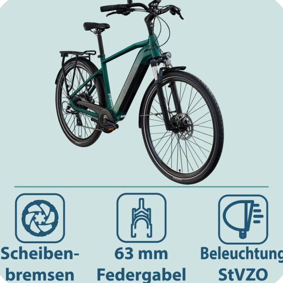 Tretwerk Onyx E Bike Trekkingrad ab 165 cm Elektrofahrrad 550 Wh Pedelec Trekking Rad Fahrrad mit 8 Gang und Beleuchtung StVZO