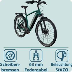 Tretwerk Onyx E Bike Trekkingrad ab 165 cm Elektrofahrrad 550 Wh Pedelec Trekking Rad Fahrrad mit 8 Gang und Beleuchtung StVZO