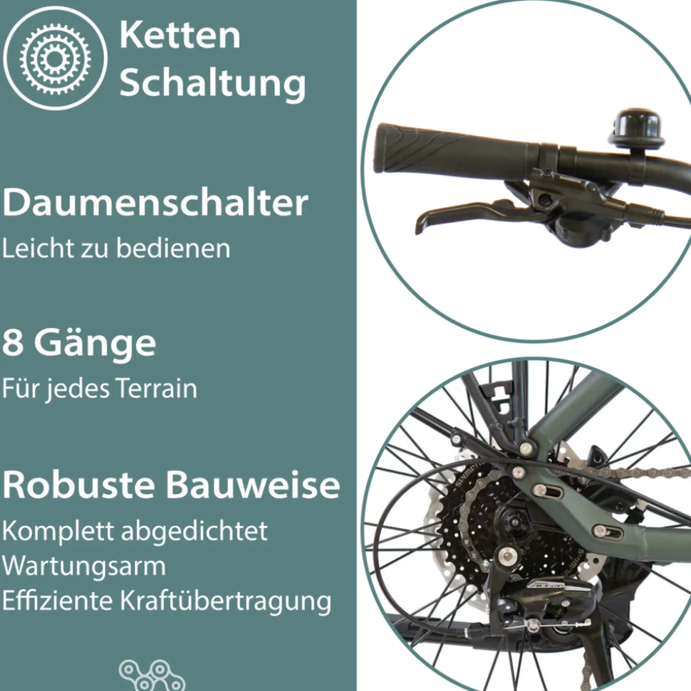 Tretwerk Sonic Pedelec 28 Zoll E Bike Trekkingrad 160 - 180 cm Elektrofahrrad Trekking 8 Gänge Damen Herren Fahrrad
