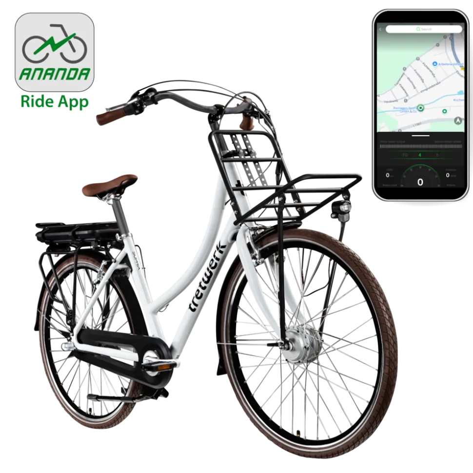 Tretwerk Sophia E Bike Damen Herren 28 Zoll Pedelec 3 Gang Elektrofahrrad mit 536 Wh Elektro Damenfahrrad Citybike mit Bluetooth und App