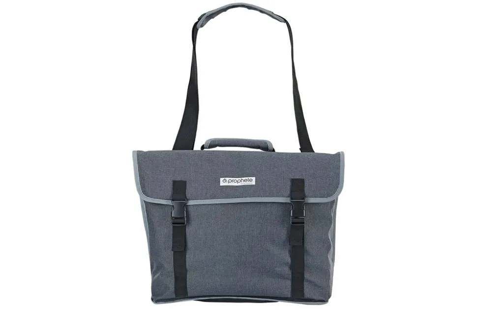 Urban Seitenpacktasche, gut geeignet für 20" Fahrräder und E-Bikes, inkl. Laptopfach, inkl. Regencape im verstärkten Boden, reflektierende Elemente, Volumen: 20 Liter, Farbe: grau