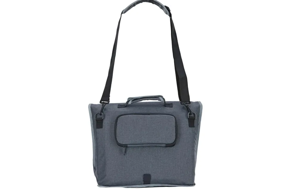 Urban Seitenpacktasche, gut geeignet für 20" Fahrräder und E-Bikes, inkl. Laptopfach, inkl. Regencape im verstärkten Boden, reflektierende Elemente, Volumen: 20 Liter, Farbe: grau