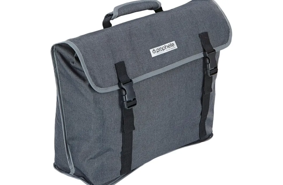 Urban Seitenpacktasche, gut geeignet für 20" Fahrräder und E-Bikes, inkl. Laptopfach, inkl. Regencape im verstärkten Boden, reflektierende Elemente, Volumen: 20 Liter, Farbe: grau