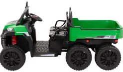 UTV-Kinder-Elektroauto A730 mit 6x4 Vierradantrieb, 2-Sitzer, Kippmulde, Fernbedienung, EVA-Reifen (Grün/Schwarz)