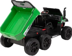 UTV-Kinder-Elektroauto A730 mit 6x4 Vierradantrieb, 2-Sitzer, Kippmulde, Fernbedienung, EVA-Reifen (Grün/Schwarz)