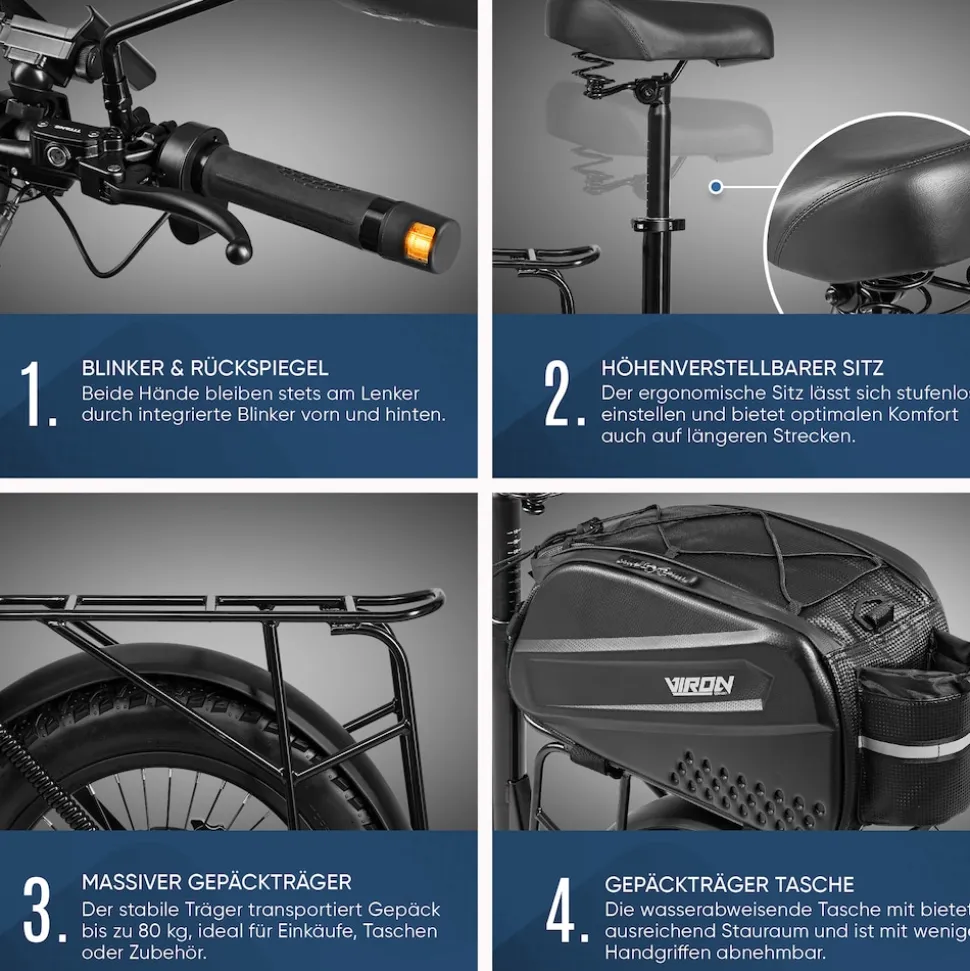 VIRON E-Scooter - XI-1500-EEC - schwarz, 15Ah