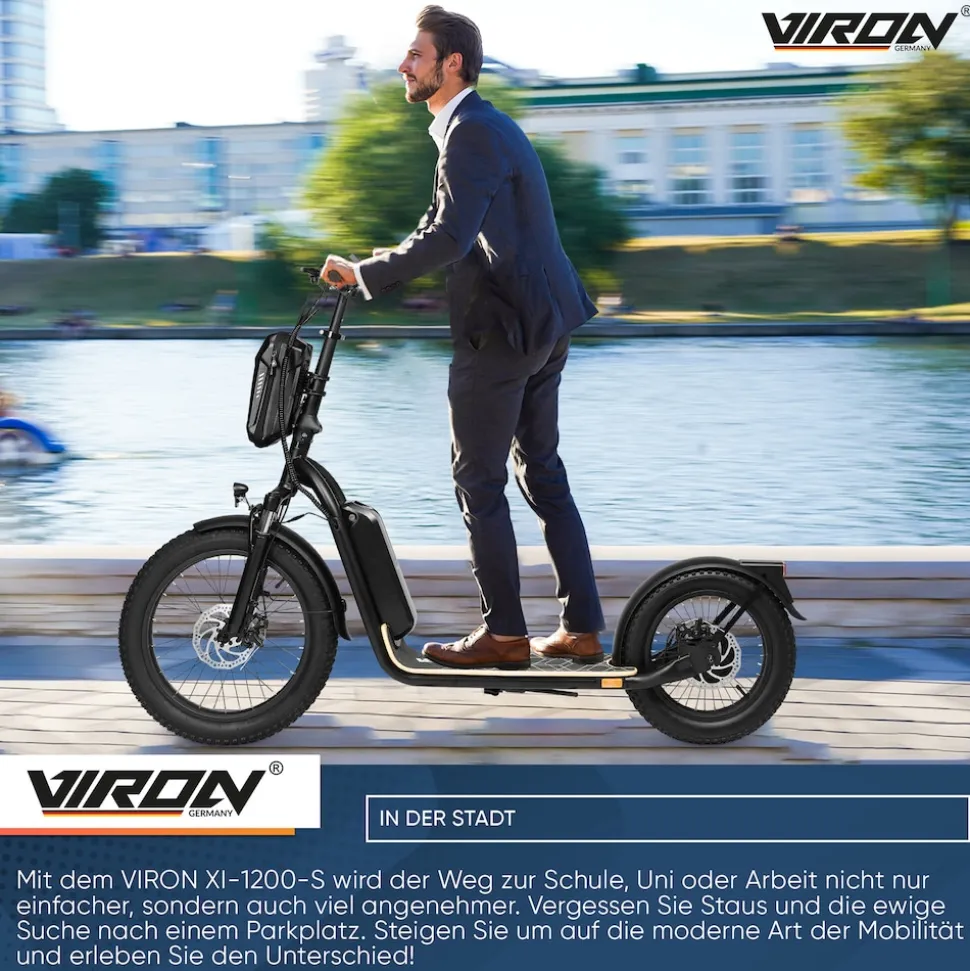 VIRON XI-1200-S E-Scooter mit Straßenzulassung ABE - 12,5 Ah