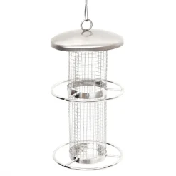 Vogelfutterstation MCW-G90, Futterspender Futtersäule, Edelstahl 27cm