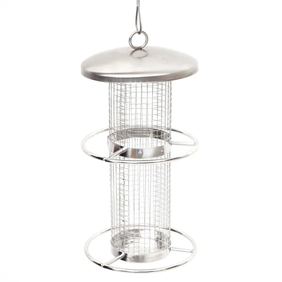 Vogelfutterstation MCW-G90, Futterspender Futtersäule, Edelstahl 27cm