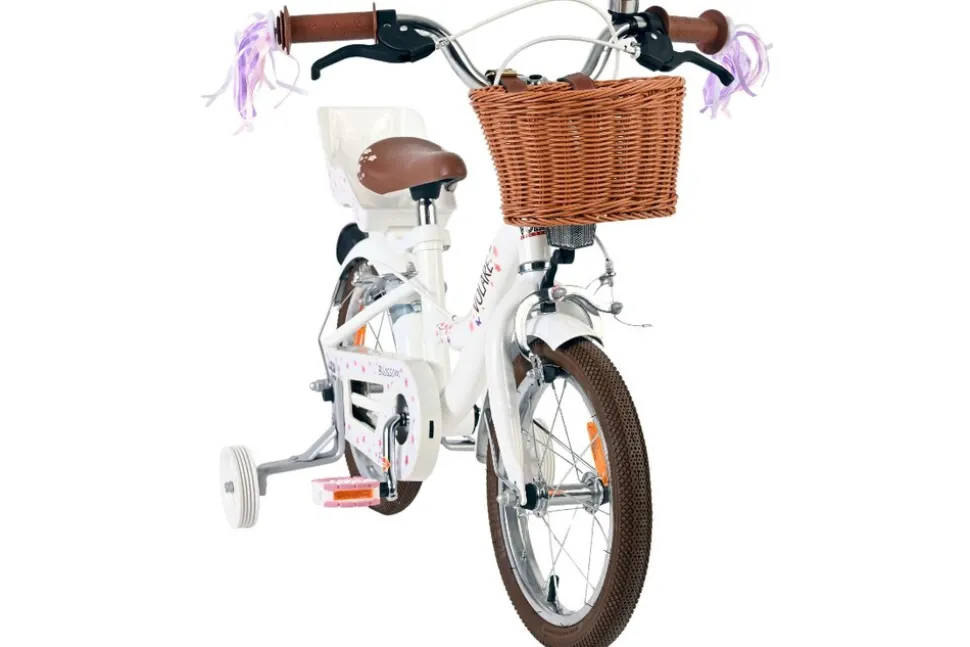 VOLARE Kinderfahrrad Blossom 14 Zoll ohne Rücktrittbremse, weiß