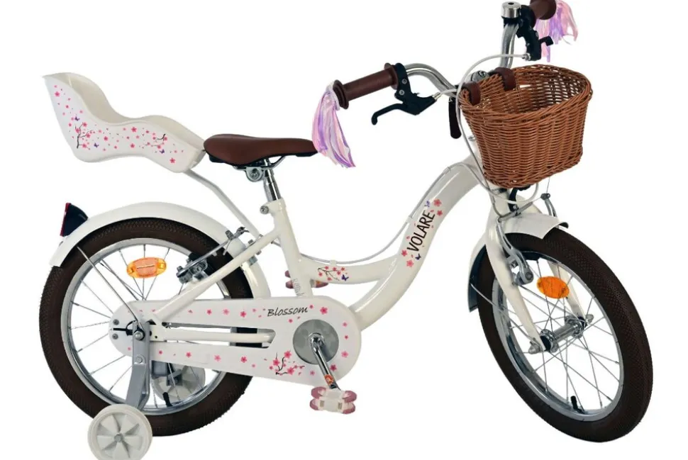 VOLARE Kinderfahrrad Blossom 16 Zoll weiß, ohne Rücktrittbremse