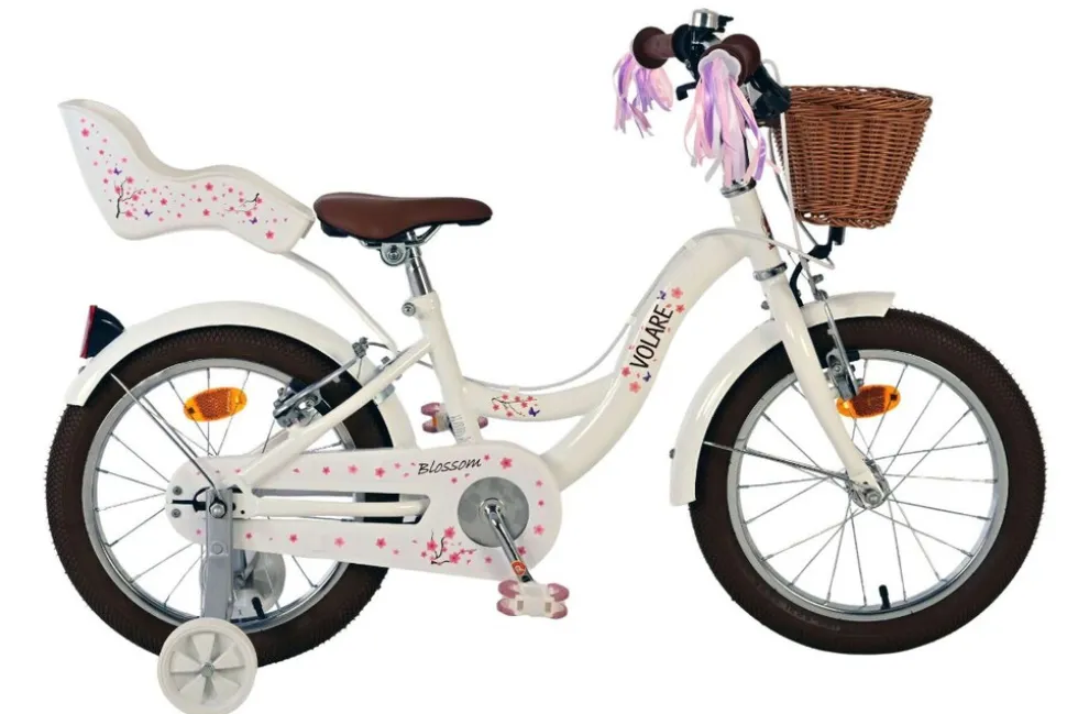 VOLARE Kinderfahrrad Blossom 16 Zoll weiß, ohne Rücktrittbremse