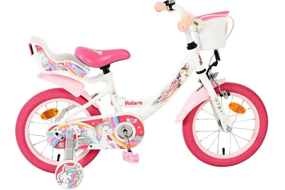 VOLARE Kinderfahrrad Unicorn 14 Zoll, weiß