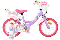 VOLARE Kinderfahrrad Unicorn 14 Zoll ohne Rücktrittbremse, lila