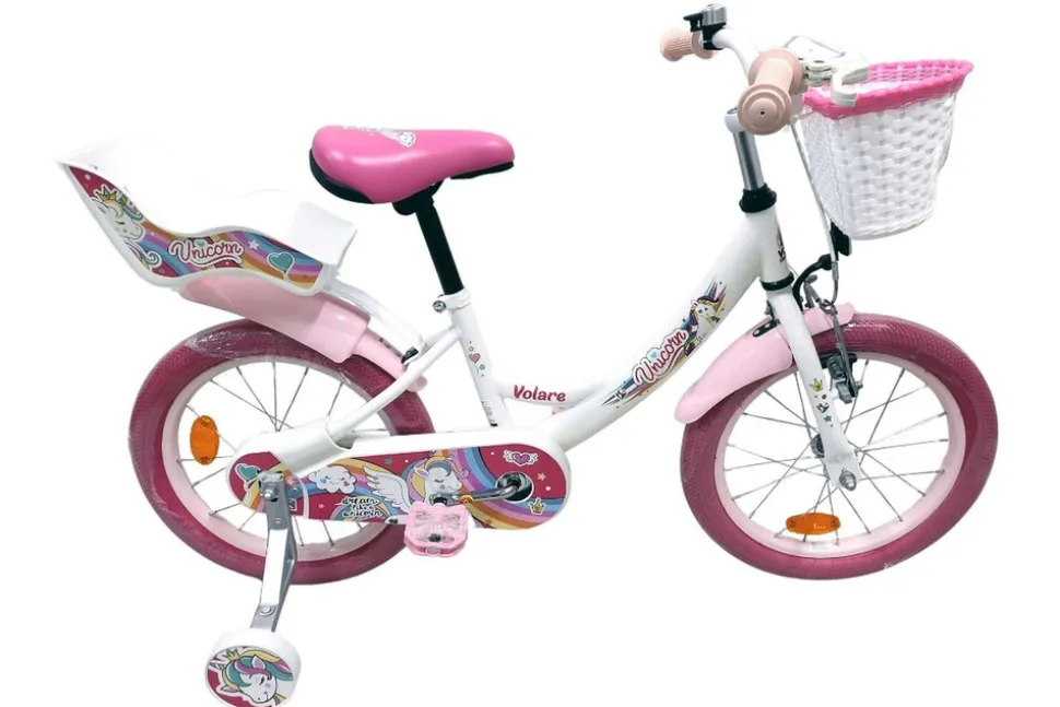 VOLARE Kinderfahrrad Unicorn 16 Zoll, weiß
