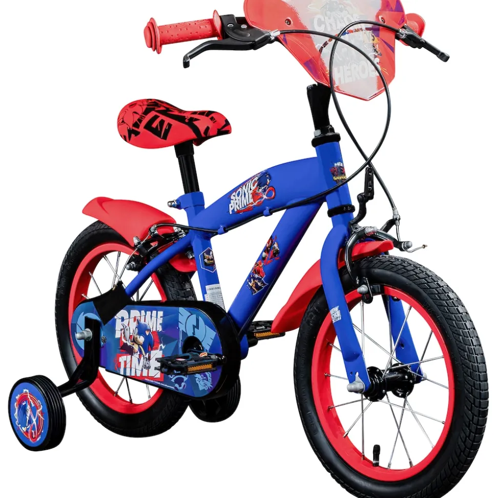 Volare Sonic Kinderfahrrad 14 Zoll Jungen Mädchen 100 - 115 cm Fahrrad ab ca. 3,5 Jahre mit Stützräder und V-Brakes