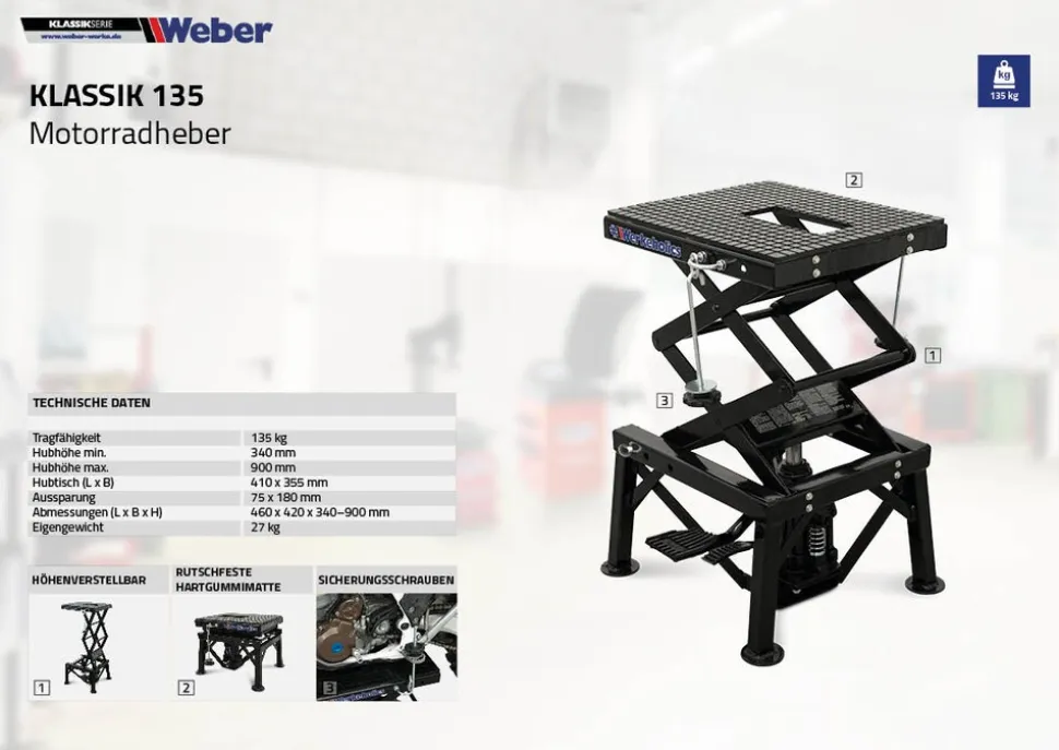 Weber Motorradheber Weber Klassik Serie - 135