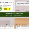 WONDERMAKE® Großes Design Vogelhaus aus Metall und Holz wetterfest zum Aufhängen, modernes Vogelfutterhaus XL Metalldach hängend, Vogelhäuschen Futterhaus für Vögel, Edelstahl Kiefer, grau-beige