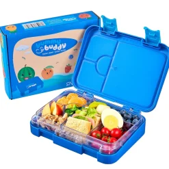 yummy buddy Kinder Brotdose 6 Fächern Klick-Verschluss BPA-Frei Blau
