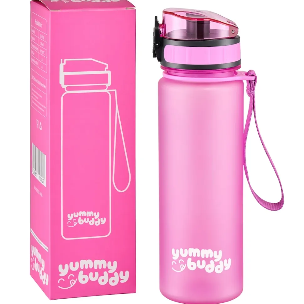 yummy buddy Kinder Trinkflasche 500ml Klick-Verschluss BPA-Frei Pink