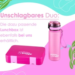yummy buddy Kinder Trinkflasche 500ml Klick-Verschluss BPA-Frei Pink