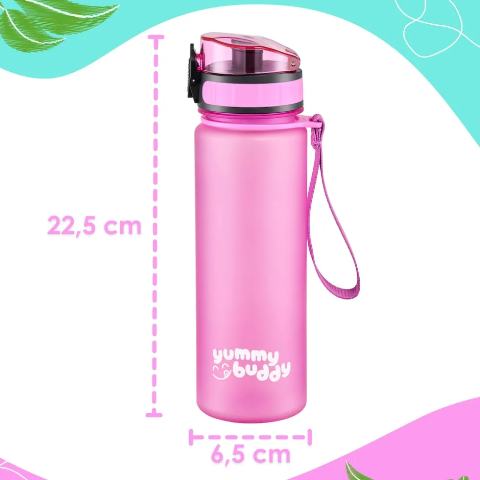 yummy buddy Kinder Trinkflasche 500ml Klick-Verschluss BPA-Frei Pink