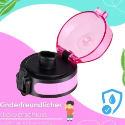 yummy buddy Kinder Trinkflasche 500ml Klick-Verschluss BPA-Frei Pink