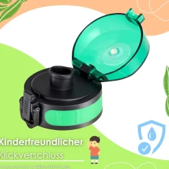 yummy buddy Kinder Trinkflasche 500ml Klick-Verschluss BPA-Frei Grün