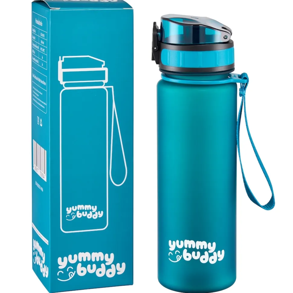 yummy buddy Kinder Trinkflasche 500ml Klick-Verschluss BPA-Frei Petrol