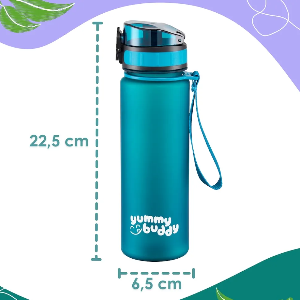 yummy buddy Kinder Trinkflasche 500ml Klick-Verschluss BPA-Frei Petrol