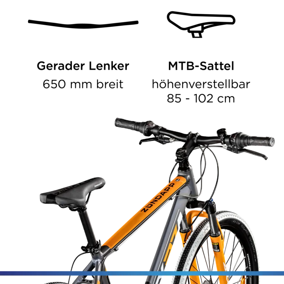 Zündapp FX27 Mountainbike Hardtail 160 - 185 cm Fahrrad MTB 21 Gänge Mountain Bike für Erwachsene und Jugendliche