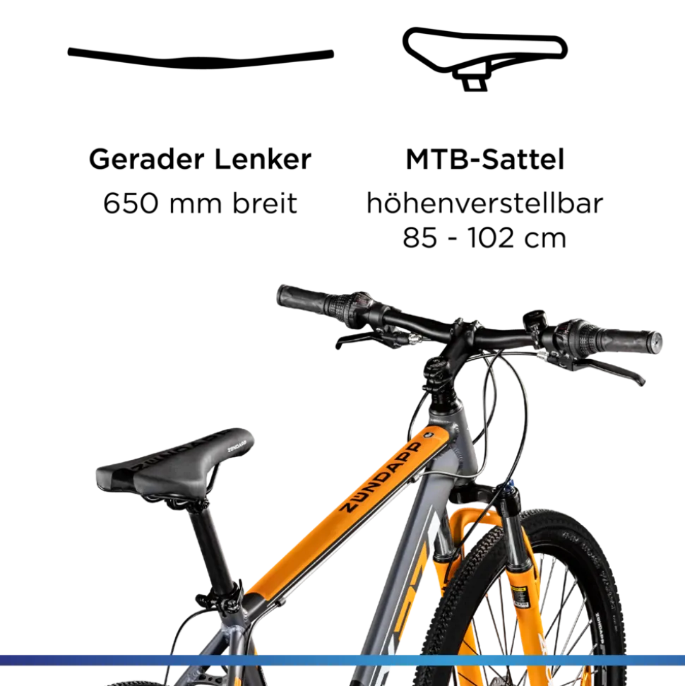 Zündapp FX27 Mountainbike Hardtail 160 - 185 cm Fahrrad MTB 21 Gänge Mountain Bike für Erwachsene und Jugendliche
