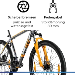Zündapp FX27 Mountainbike Hardtail 160 - 185 cm Fahrrad MTB 21 Gänge Mountain Bike für Erwachsene und Jugendliche