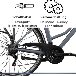 Zündapp Green 7.7 E Bike Damen Trekkingrad 28 Zoll Pedelec 155 - 185 cm Trekkingfahrrad mit 21 Gang E Fahrrad StVZO Tourenrad