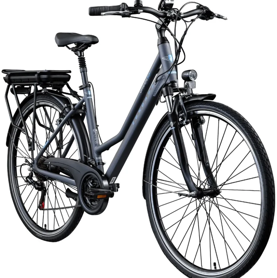 Zündapp Green 7.7 E Bike Damen Trekkingrad 28 Zoll Pedelec 155 - 185 cm Trekkingfahrrad mit 21 Gang E Fahrrad StVZO Tourenrad