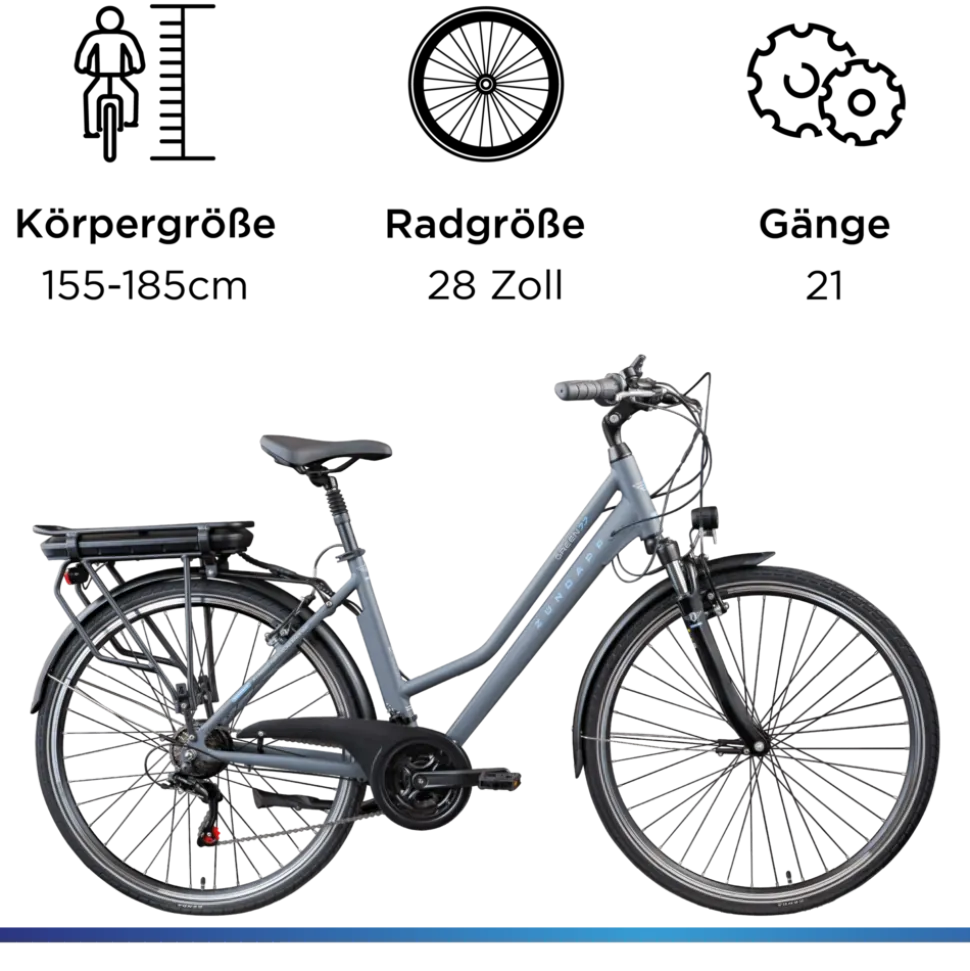 Zündapp Green 7.7 E Bike Damen Trekkingrad 28 Zoll Pedelec 155 - 185 cm Trekkingfahrrad mit 21 Gang E Fahrrad StVZO Tourenrad