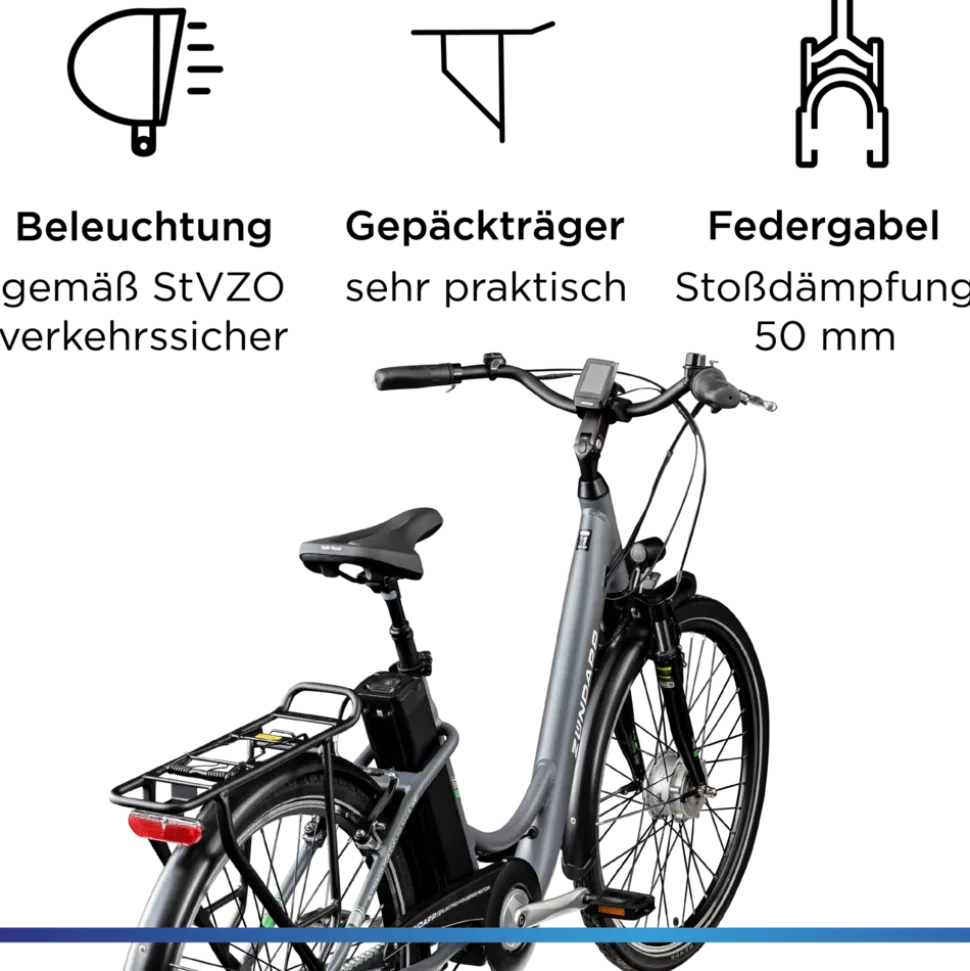 Zündapp Green 3.7 E Bike Damen 26 Zoll Pedelec 7 Gang Elektrofahrrad ab 140 cm Damenfahrrad retro Hollandrad mit Nabenschaltung