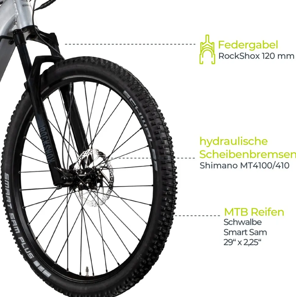 Zündapp HX522 E Bike E Mountainbike 29 Zoll Pedelec Brose Hardtail MTB Fahrrad Elektro Fahrräder 12 Gang 522 Wh Akku