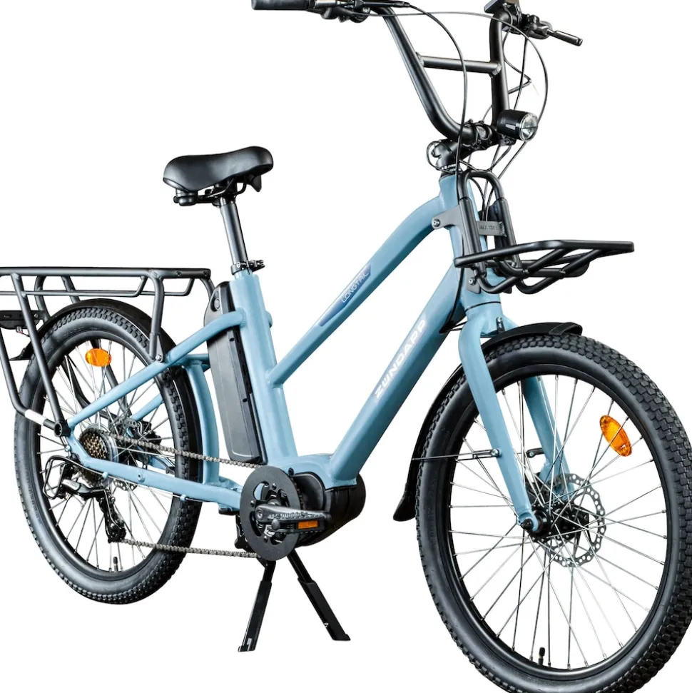 Zündapp Longtail M400 E Bike Lastenrad bis 180 kg 24 Zoll Elektrofahrrad 160-195 cm Mittelmotor Cargo Elektro Fahrrad 7 Gänge Pedelec