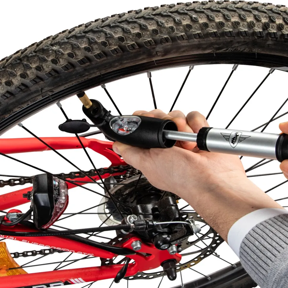Zündapp Miniluftpumpe für Fahrräder Aluminium Fahrradpumpe Luftpumpe Fahrrad universal AV DV FV