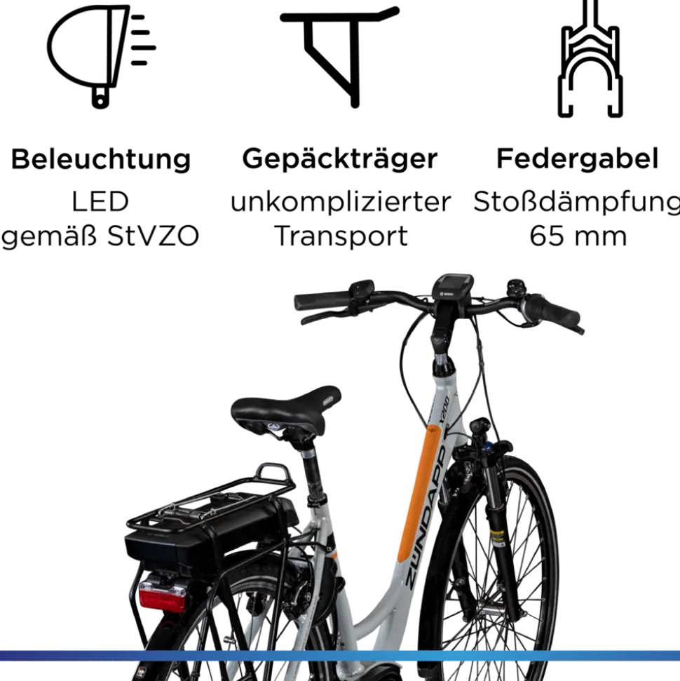 Zündapp X200 E Bike Damenfahrrad 155 - 180 cm Stadtrad Pedelec 7 Gang Shimano Schaltung Cityrad mit Bosch Mittelmotor Hollandrad