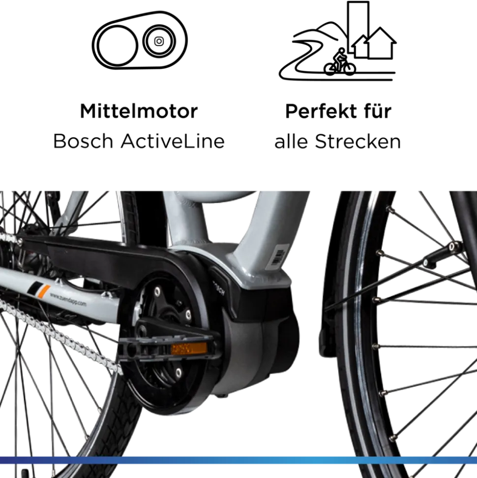 Zündapp X200 E Bike Damenfahrrad 155 - 180 cm Stadtrad Pedelec 7 Gang Shimano Schaltung Cityrad mit Bosch Mittelmotor Hollandrad