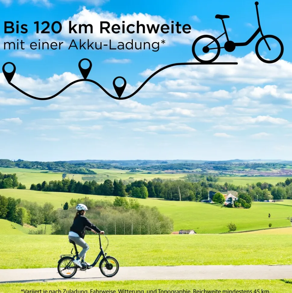 Zündapp X20 E Bike Klapprad Pedelec für Damen und Herren 150 - 190 cm E Fahrrad Bosch Faltrad Tiefeinsteiger Urban Bike
