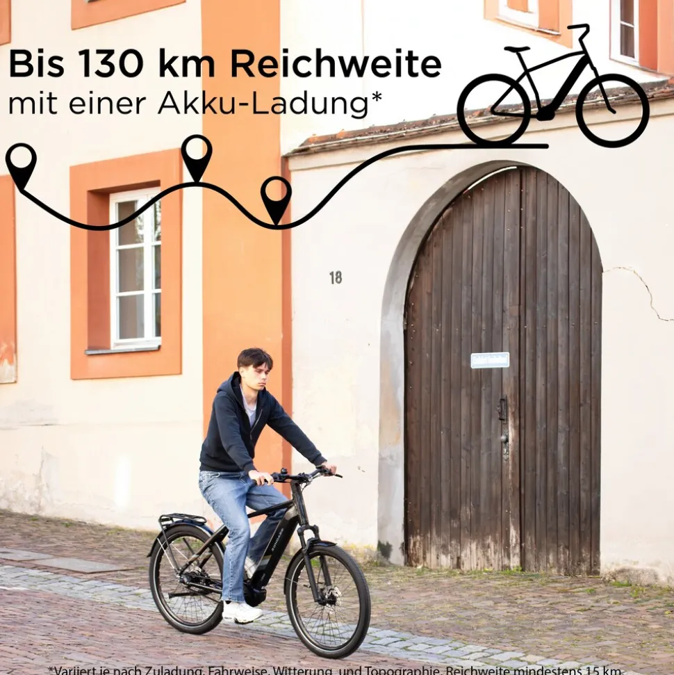 Zündapp X850 Trekking E Bike 27,5 Zoll Pedelec 165-185 cm Trekking Fahrrad Riemenantrieb Elektrofahrrad 550Wh 7 Gang