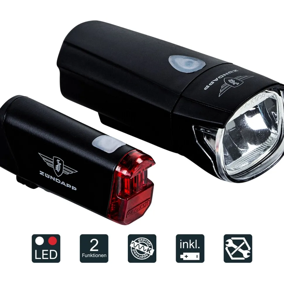 Zündapp ZA.K.50 Batterieleuchten-Set LED Fahrradlicht Fahrrad Beleuchtung StVZO universal Lampe
