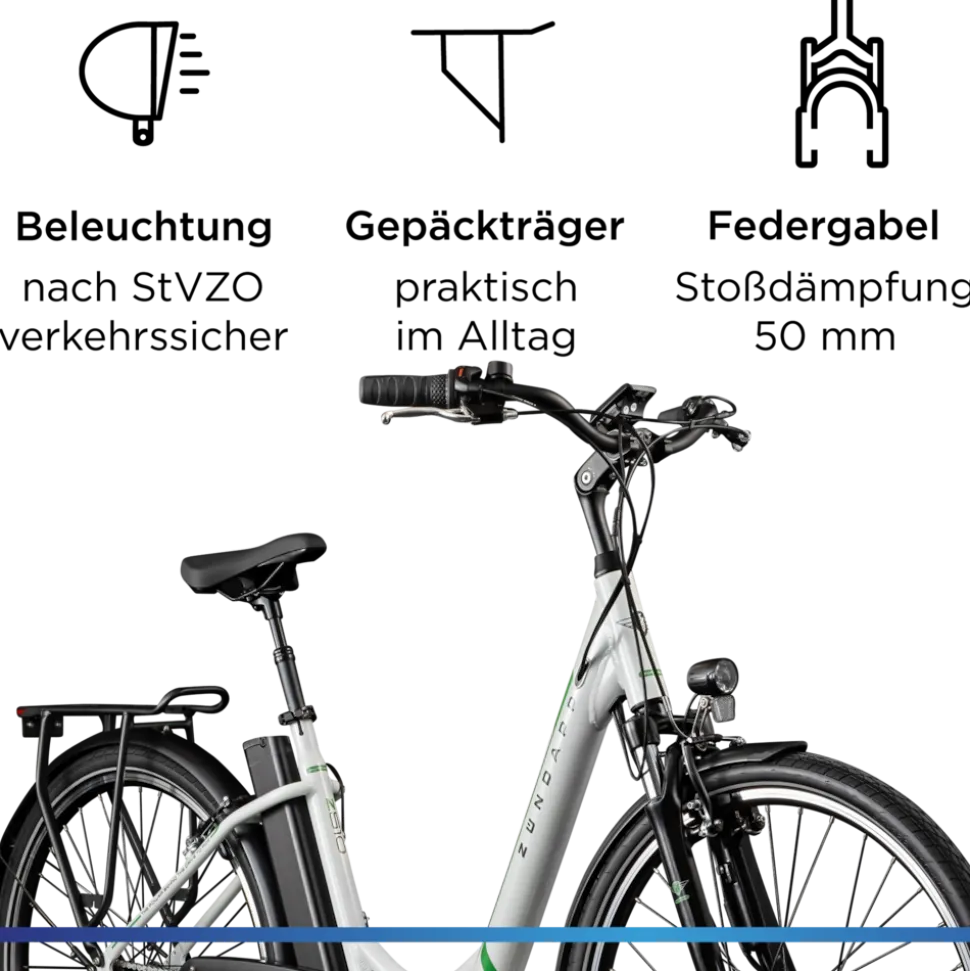Zündapp Z510 E Bike Damenfahrrad ab 155 cm Rücktritt Pedelec 28 Zoll Fahrrad mit tiefem Einstieg Hollandrad mit 3 Gang Nabenschaltung StVZO