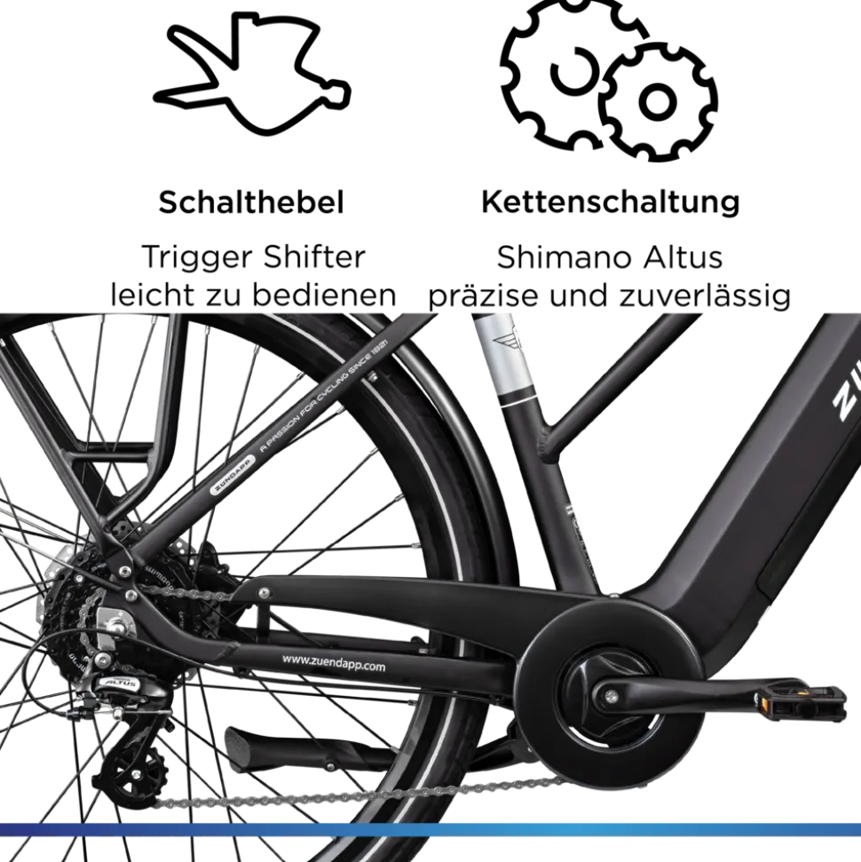 Zündapp Z810 E Bike Damen Trekkingrad ab 165 cm Elektrofahrrad 550 Wh Pedelec Trekking Rad Fahrrad mit 8 Gang und Beleuchtung StVZO