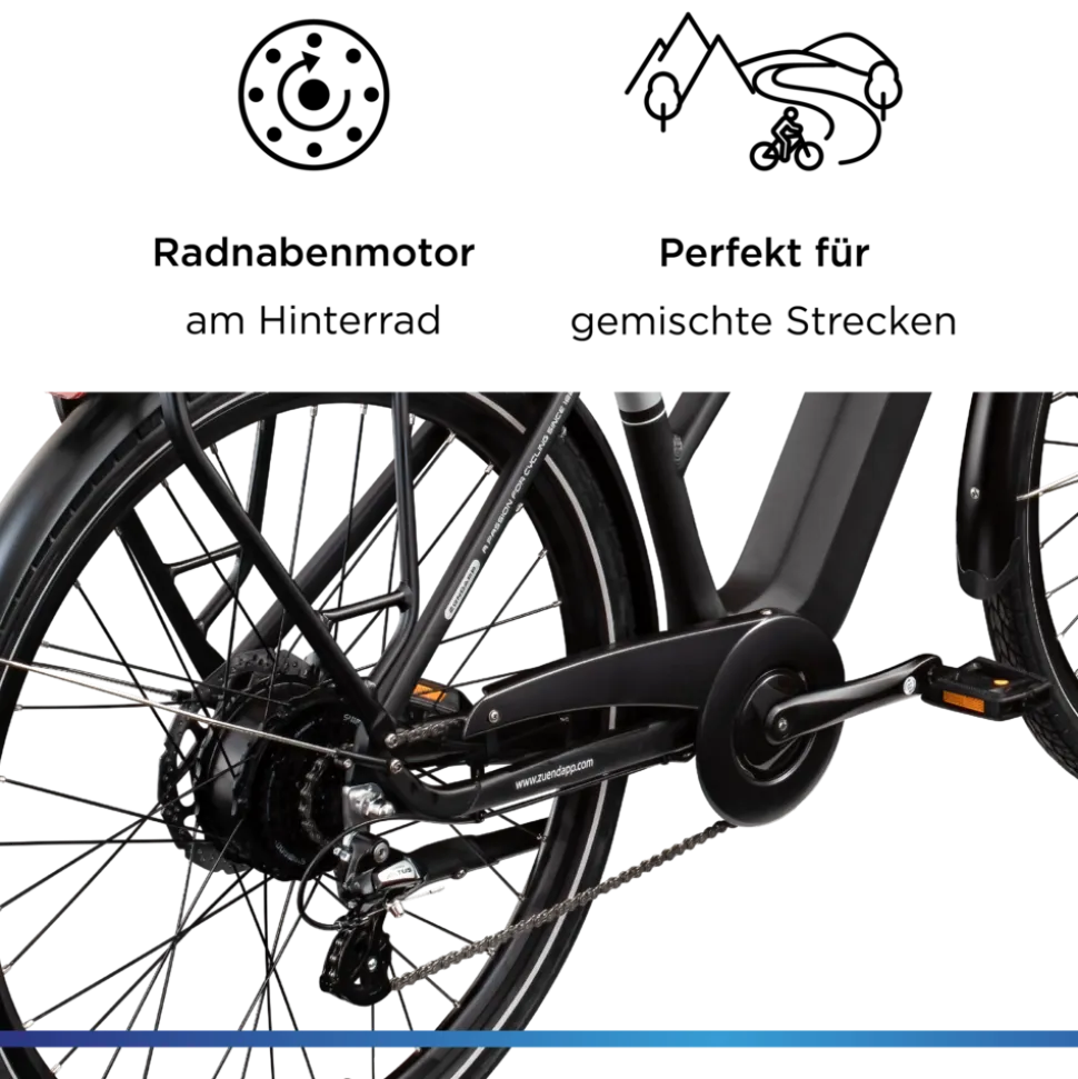 Zündapp Z810 E Bike Damen Trekkingrad ab 165 cm Elektrofahrrad 550 Wh Pedelec Trekking Rad Fahrrad mit 8 Gang und Beleuchtung StVZO