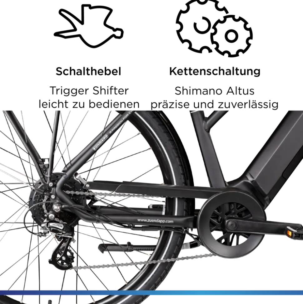 Zündapp Z810 E Bike Damen Trekkingrad ab 165 cm Elektrofahrrad 550 Wh Pedelec Trekking Rad Fahrrad mit 8 Gang und Beleuchtung StVZO